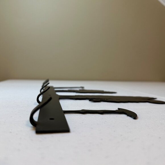 Small metal wall art Tie key scarf towel umbrella leash rack holder 5 hooks - Picture 13 of 13